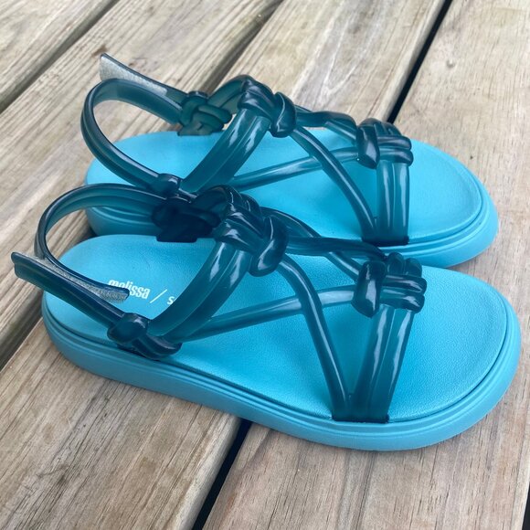Melissa Aqua Turquoise Blue Salinas Jelly Sandals Size 7/ EU 38 - Picture 1 of 3